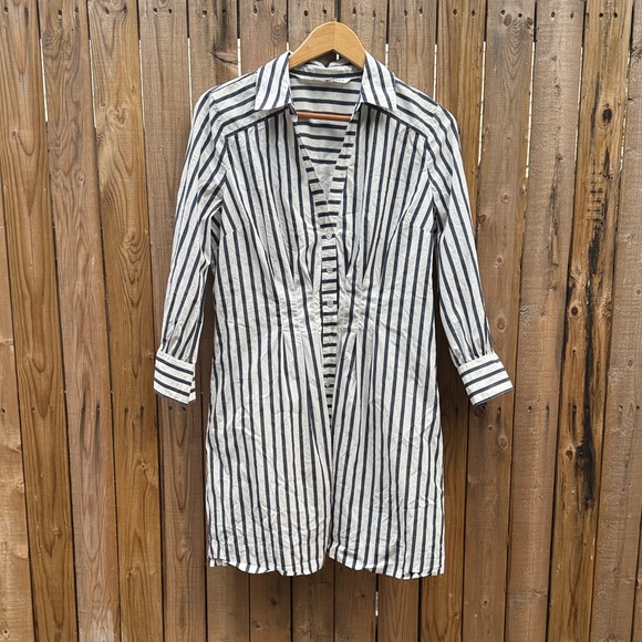 Veronica Beard tonya Striped Shirt dress - Picture 1 of 8